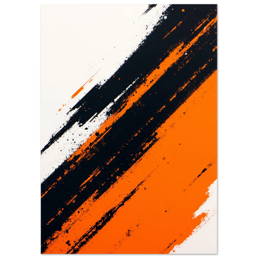 Unleash Your Bold Side with Jagged Orange & Black Lines Poster: Cutting-Edge Abstract Art Prints for Daring Home Decor in 2025