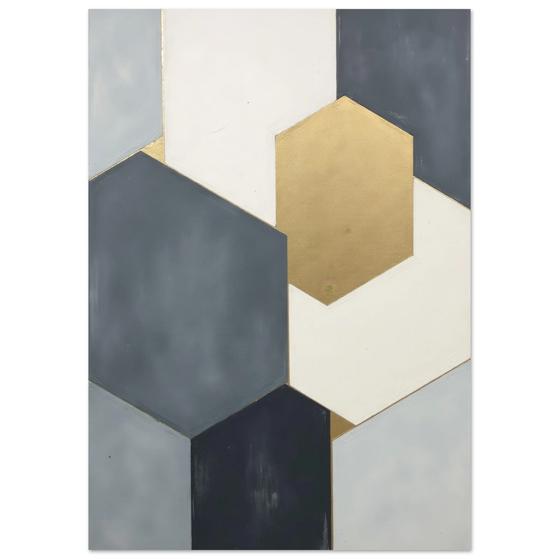 Elevate Your Living Space with Casual Gold: Captivating Abstract Shapes Room Decor