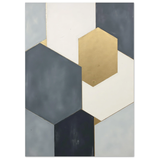 Elevate Your Living Space with Casual Gold: Captivating Abstract Shapes Room Decor