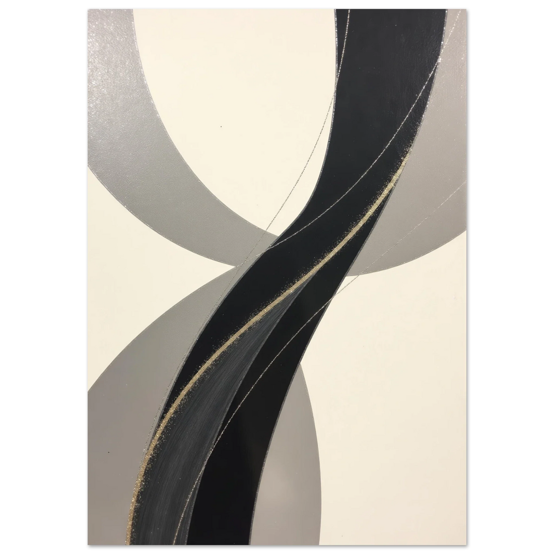 Unleash Your Inner Creativity with Spiraling Black, Grey & White Abstract Living Room Wall Art