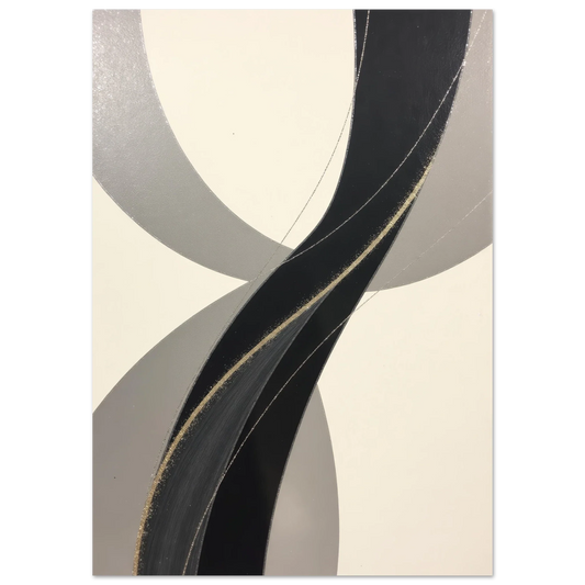 Unleash Your Inner Creativity with Spiraling Black, Grey & White Abstract Living Room Wall Art