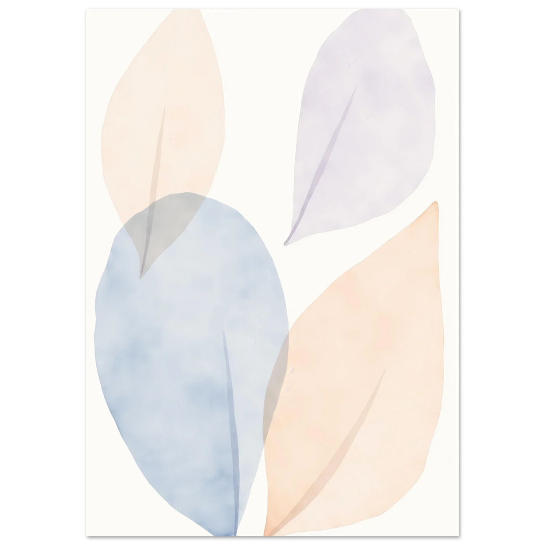 Elevate Your Living Space with Calming Abstract Leaves Wall Art: Subtle Colors, Smooth Textures