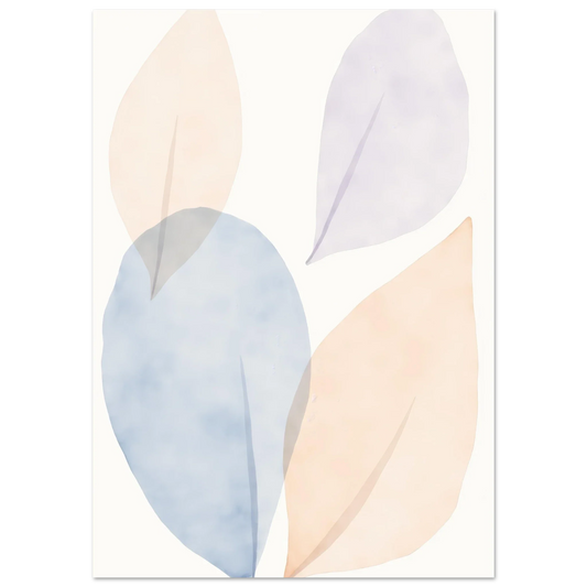 Elevate Your Living Space with Calming Abstract Leaves Wall Art: Subtle Colors, Smooth Textures