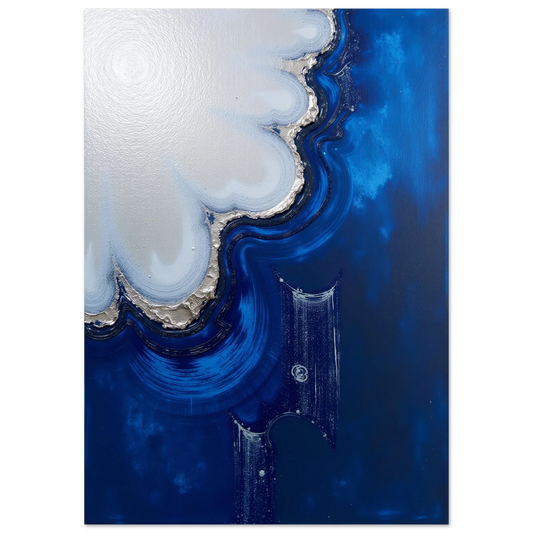 Elevate Your Living Space with Textured Silver & Blue Wall Art: A Bold Fusion of Sophistication and Vibrancy