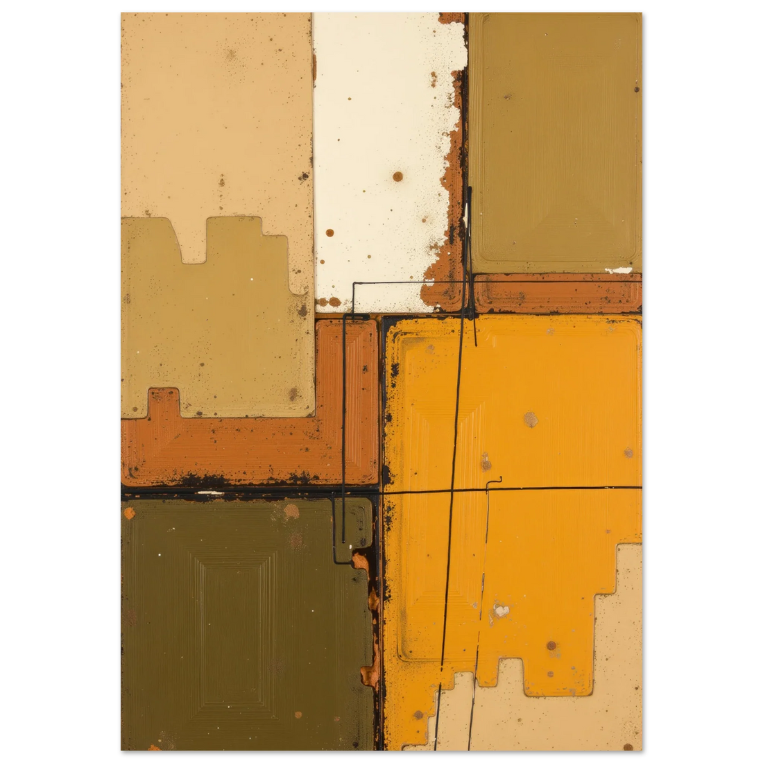 Elevate Your Living Space with Textured Yellow Acrylic Rectangular Wall Art - A Bold Statement Piece for 2023