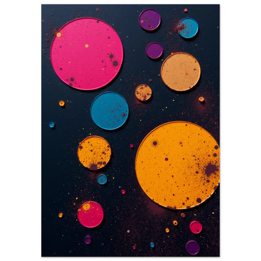 Elevate Your Living Space with Spacious Abstract, Circular Bubble Patterns, Galaxy Wall Art