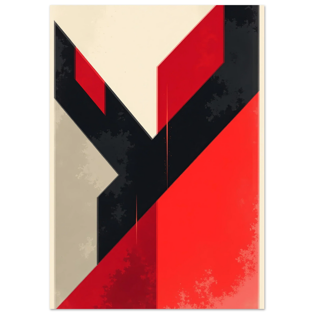 Elevate Your Space with Captivating Red & Black Abstract Rectangular Wall Art