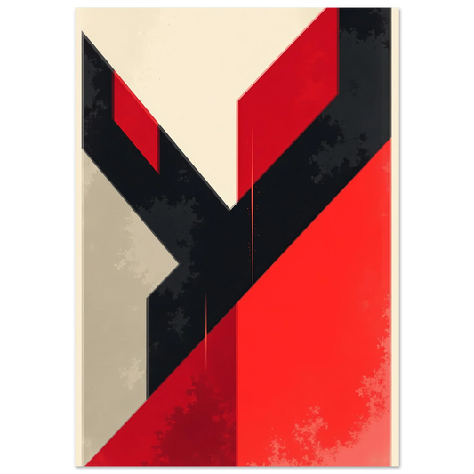 Elevate Your Space with Captivating Red & Black Abstract Rectangular Wall Art