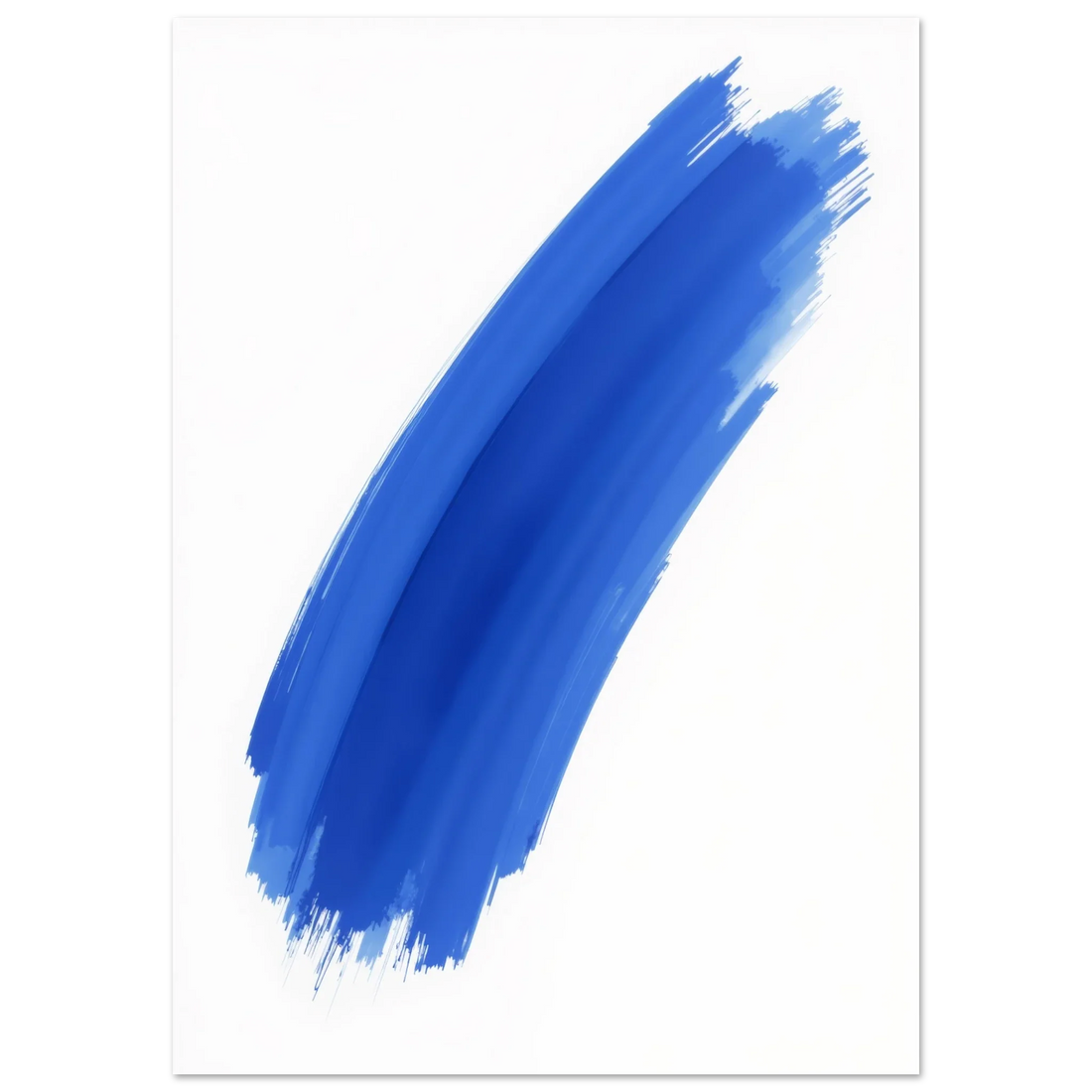 Elevate Your Living Space with Epic Minimalism Blue Swipe On White Wall Art in 2023