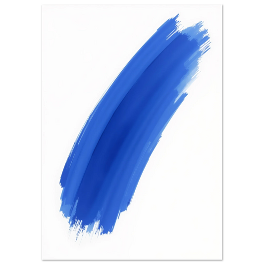 Elevate Your Living Space with Epic Minimalism Blue Swipe On White Wall Art in 2023