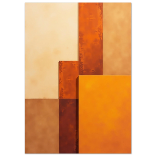 Elevate Your Space with Rusty Colors, Yellow Orange Rectangular Wall Art from Prints Shop