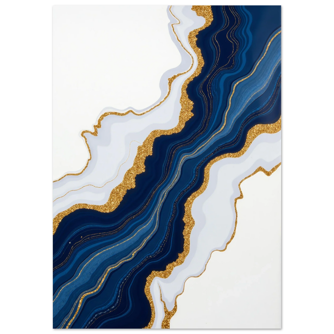 Elevate Your Living Space with Captivating Blue Gold Abstract Marble Wall Art Prints in 2023