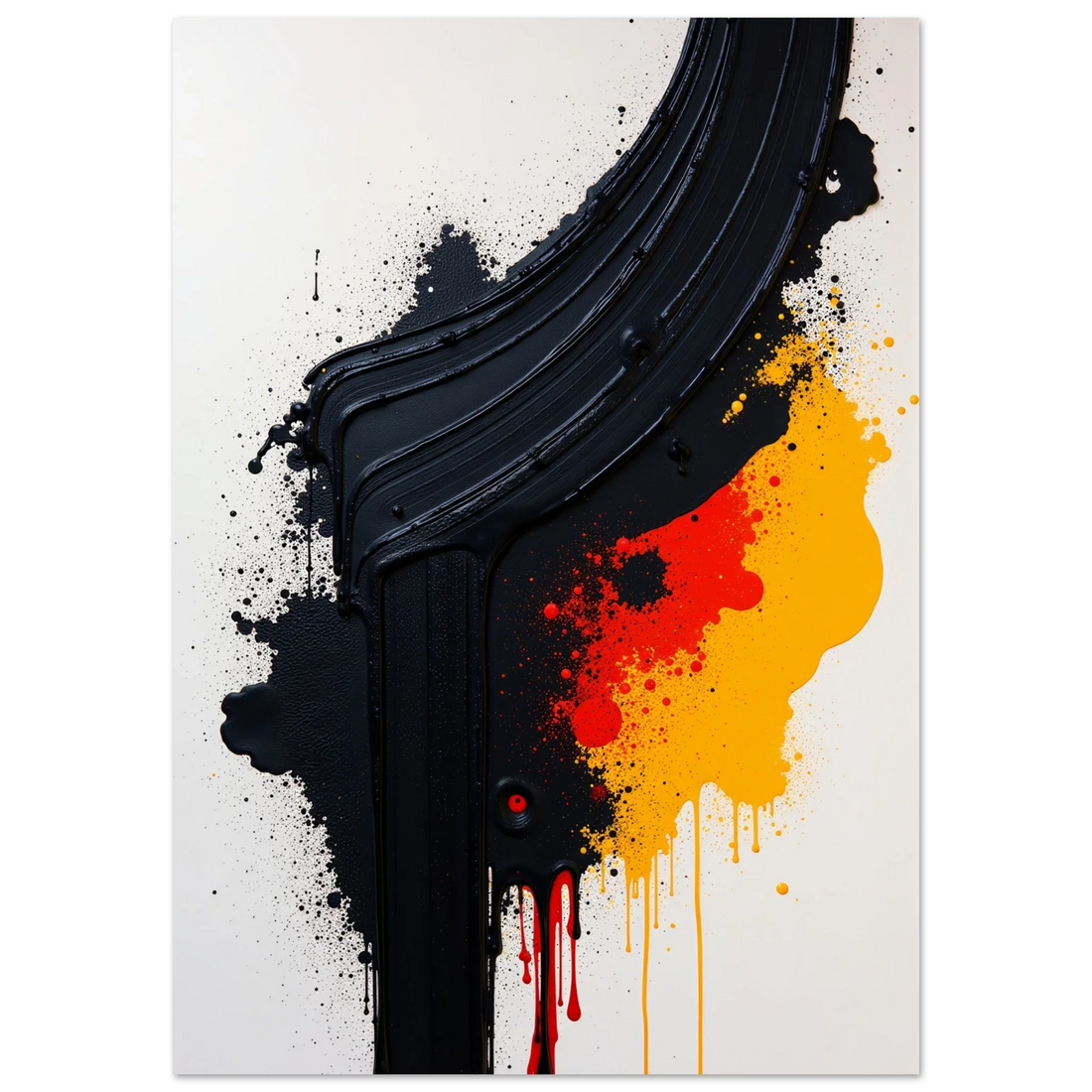 Elevate Your Living Space with Mix of Black Red & Yellow Abstract Acrylic Wall Art