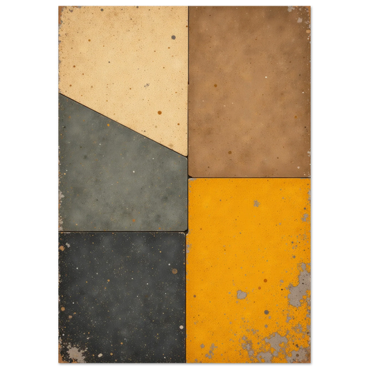 Elevate Your Home's Ambiance with Abstract Rectangular Yellow Earth Wall Art Prints in 2023