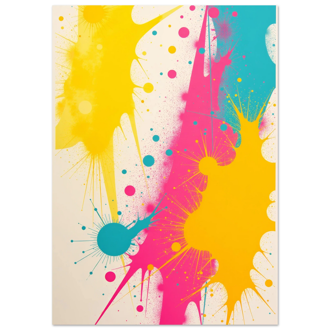 2025 Must-Have: Kids Room Pop Abstract Colorful Paint Splashes Playful Wall Art Prints - A Vibrant Masterpiece for Playful Decor